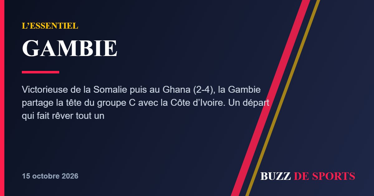 Gambie : l’essentiel en un coup d’œil (infographie BUZZ DE SPORTS)