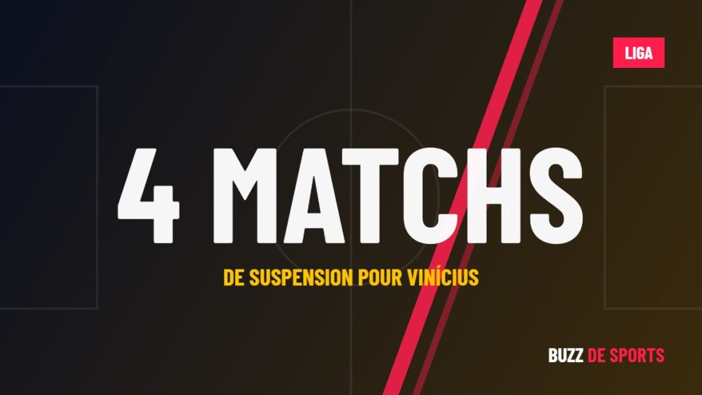 Vinícius Júnior suspendu quatre matchs : il manquera le Clásico du 25 octobre
